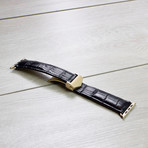 Genuine Alligator Apple Watch Strap // Black (38mm // Stainless Steel Clasp)