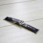 Genuine Alligator Apple Watch Strap // Black (38mm // Stainless Steel Clasp)