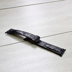 Genuine Alligator Apple Watch Strap // Black (38mm // Stainless Steel Clasp)