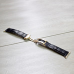 Genuine Alligator Apple Watch Strap // Black (38mm // Stainless Steel Clasp)