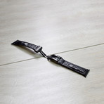Genuine Alligator Apple Watch Strap // Black (38mm // Stainless Steel Clasp)
