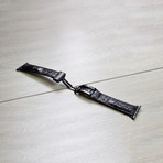 Genuine Alligator Apple Watch Strap // Black (38mm // Stainless Steel Clasp)