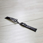 Genuine Alligator Apple Watch Strap // Black (38mm // Stainless Steel Clasp)