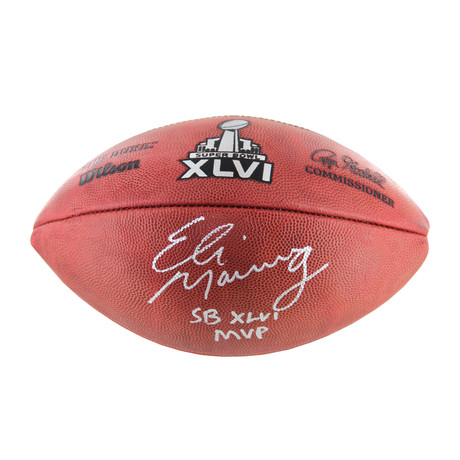 Eli Manning Signed Super Bowl XLVI Football // MVP Inscription