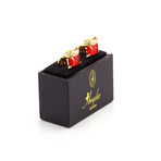 Exclusive Cufflinks + Gift Box // Exclusive Gold + Red Squares