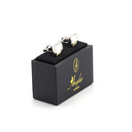 Exclusive Cufflinks + Gift Box // Silver + White Square Pearls