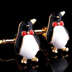 Exclusive Cufflinks + Gift Box // Gold Penguins