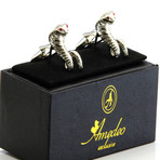 Exclusive Cufflinks + Gift Box // Silver Snakes