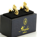 Exclusive Cufflinks + Gift Box // Gold Dollar Signs