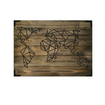 Wooden Poster // World Map