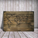 Wooden Poster // World Map