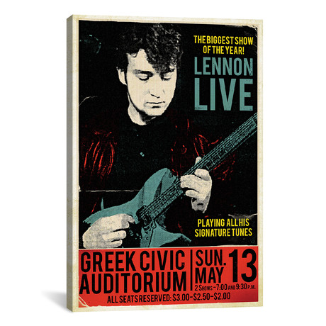 John Lennon At The Greek Civic Auditorium // Radio Days (12"W x 18"H x 0.75"D)