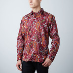 Premium Style Slim Button Down Shirt // Far Out Wine (S)