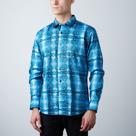 Premium Style Slim Button Down Shirt // Off Blue (S)