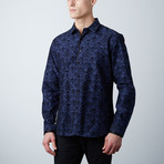 Premium Style Slim Button Down Shirt // Navy (S)