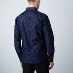 Premium Style Slim Button Down Shirt // Navy (S)