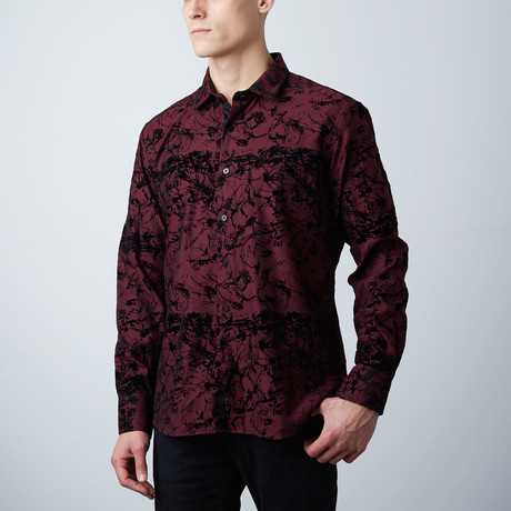Premium Style Slim Button Down Shirt // Wine (S)