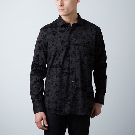 Premium Style Slim Button Down Shirt // Black (S)