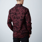 Premium Style Slim Button Down Shirt // Black Wine (S)