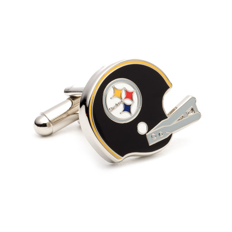 Retro Pittsburgh Steelers Helmet Cufflinks