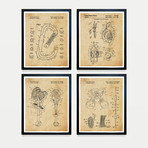 Climbing Patent Collection // 4 Print Set // Antique Paper (8"W x 10"H)