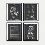 Boxing Patent Collection // 4 Print Set // Chalkboard (8"W x 10"H)