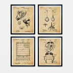 Boxing Patent Collection // 4 Print Set // Antique Paper (8"W x 10"H)