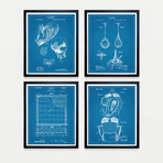 Boxing Patent Collection // 4 Print Set // Blueprint (8"W x 10"H)