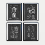 Coffee Patent Collection // 4 Print Set // Chalkboard (8"W x 10"H)