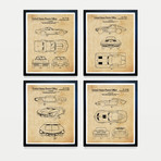 Corvette Patent Collection // 4 Print Set // Antique Paper (8"W x 10"H)