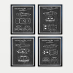 Corvette Patent Collection // 4 Print Set // Chalkboard (8"W x 10"H)