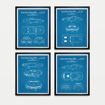 Corvette Patent Collection // 4 Print Set // Blueprint (8"W x 10"H)