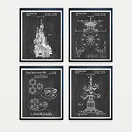Disney Patent Collection // 4 Print Set // Chalkboard (8"W x 10"H)