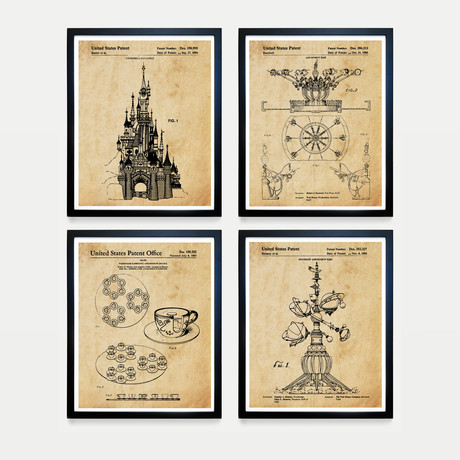 Disney Patent Collection // 4 Print Set // Antique Paper (8"W x 10"H)