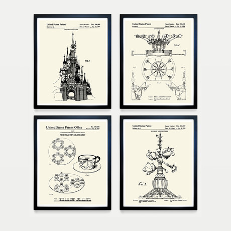 Disney Patent Collection // 4 Print Set // Warm Toned (8"W x 10"H)