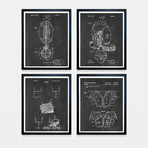 Football Patent Collection // 4 Print Set // Chalkboard (8"W x 10"H)