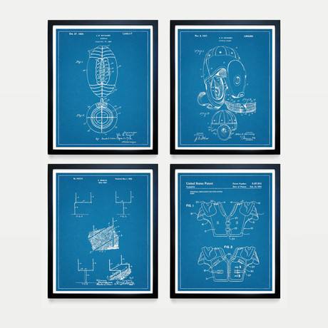 Football Patent Collection // 4 Print Set // Blueprint (8"W x 10"H)