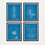 Football Patent Collection // 4 Print Set // Blueprint (8"W x 10"H)
