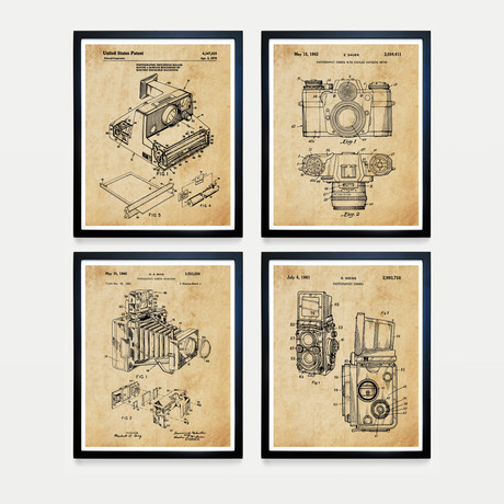 Photography Patent Collection // 4 Print Set // Antique Paper (8"W x 10"H)