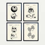 Star Wars Empire Patent Collection // 4 Print Set // Warm Toned (8"W x 10"H)