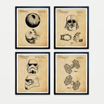 Star Wars Empire Patent Collection // 4 Print Set // Antique Paper (8"W x 10"H)