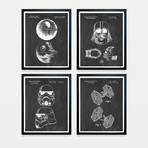 Star Wars Empire Patent Collection // 4 Print Set // Chalkboard (8"W x 10"H)