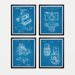 Photography Patent Collection // 4 Print Set // Blueprint (8"W x 10"H)