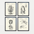 Star Wars Rebel Patent Collection // 4 Print Set // Warm Toned (8"W x 10"H)