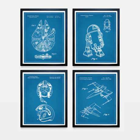 Star Wars Rebel Patent Collection // 4 Print Set // Blueprint (8"W x 10"H)