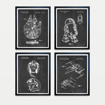 Star Wars Rebel Patent Collection // 4 Print Set // Chalkboard (8"W x 10"H)