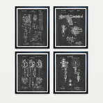 Tattoo Patent Collection // 4 Print Set // Chalkboard (8"W x 10"H)