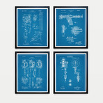 Tattoo Patent Collection // 4 Print Set // Blueprint (8"W x 10"H)