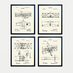 Wright Brothers Patent Collection // 4 Print Set // Warm Toned (8"W x 10"H)