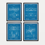Wright Brothers Patent Collection // 4 Print Set // Blueprint (8"W x 10"H)